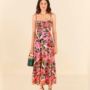 NWT Farm Rio Leopard Forest Cotton Midi-Dress (size M)